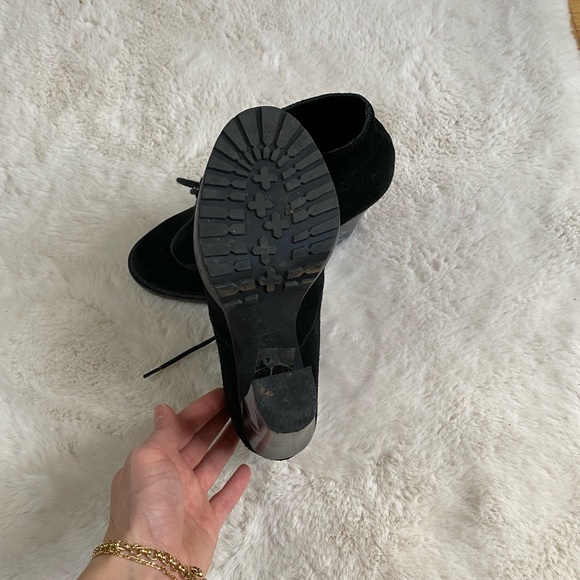 Black Real Suede Booties - Picture 4 of 4